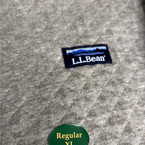 L.L. Bean Quilted Crew Neck Pullover Men's XL Sweatshirt Gray Traditional Fit - Picture 3 of 8